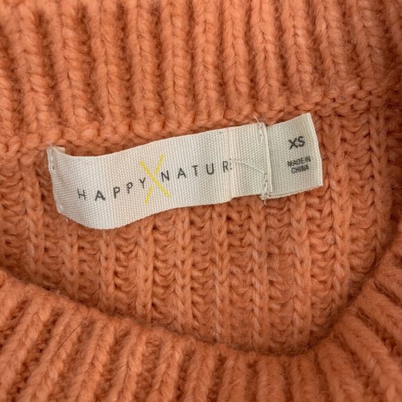 Happy Nature Sweater XS Coral Knit Lightweight Crewneck Earthy Chic - Picture 4 of 5